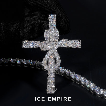 Iced Out Cross 925 Silver Pendant