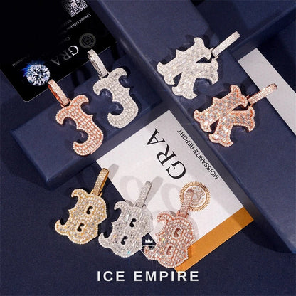 Iced Out Baguette 925 Silver Pendant