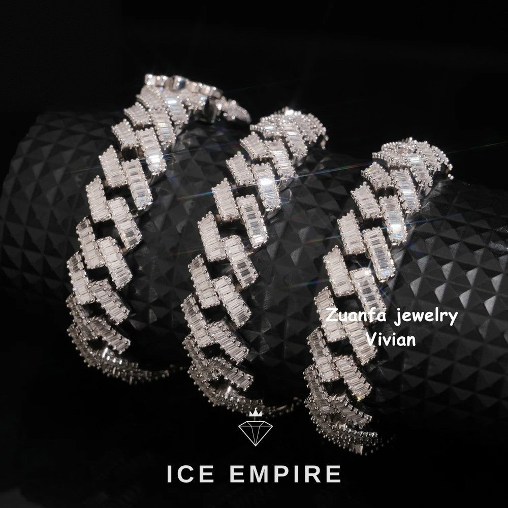 Iced Out Rose Gold Plated Moissanite Cuban Chain