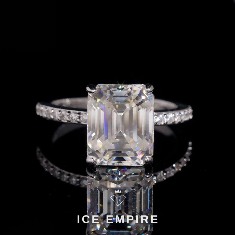 Iced Out 18K Gold Moissanite Wedding Band