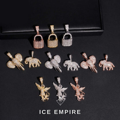 Iced Out Rose Gold Moissanite Pendant