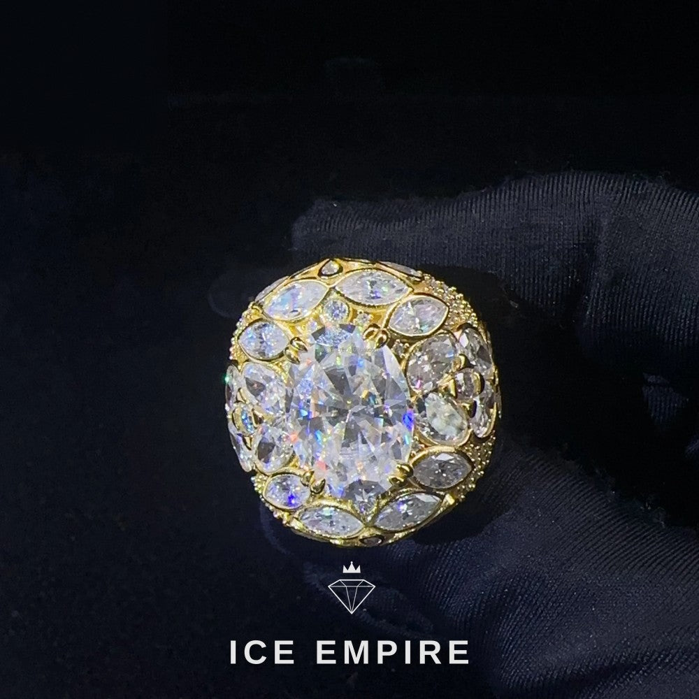 Iced Out 925 Silver Moissanite Ring