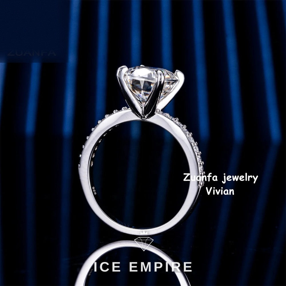 Iced Out Rose Gold Plated Moissanite Ring