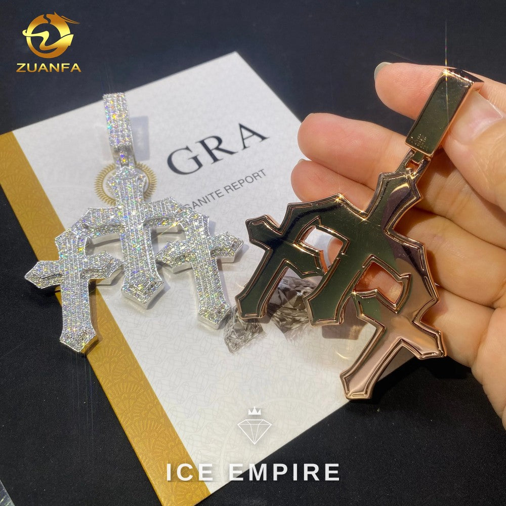 Iced Out Cross 925 Silver Pendant