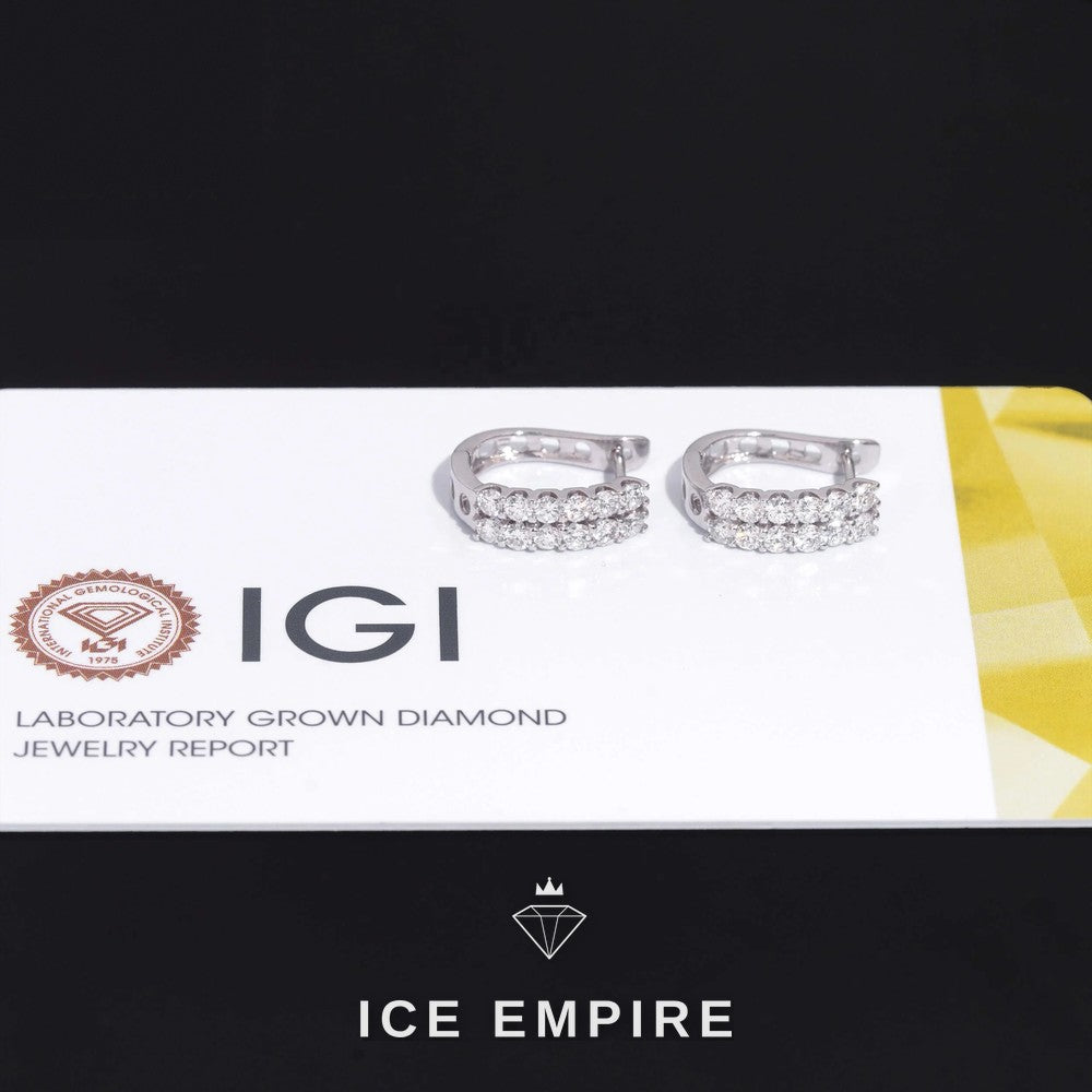 Iced Out 18K Gold Lab Grown Diamond Earrings