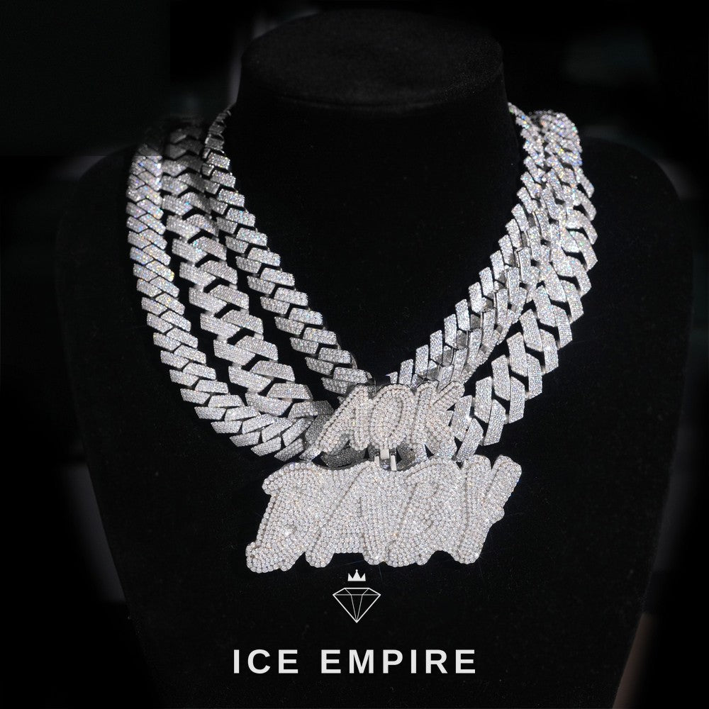 Iced Out Rose Gold Plated Moissanite Cuban Chain
