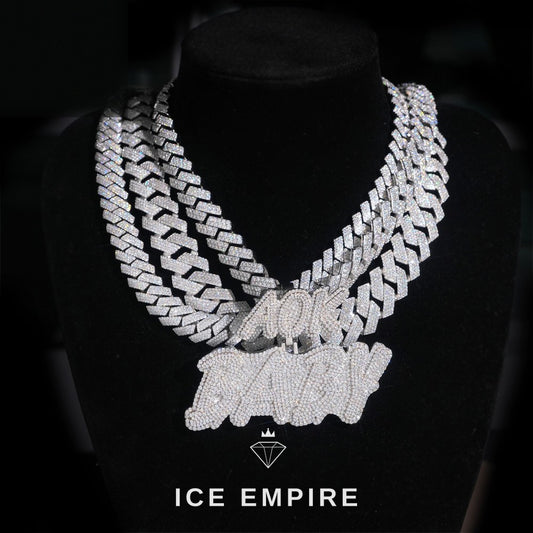 Iced Out Rose Gold Plated Moissanite Cuban Chain