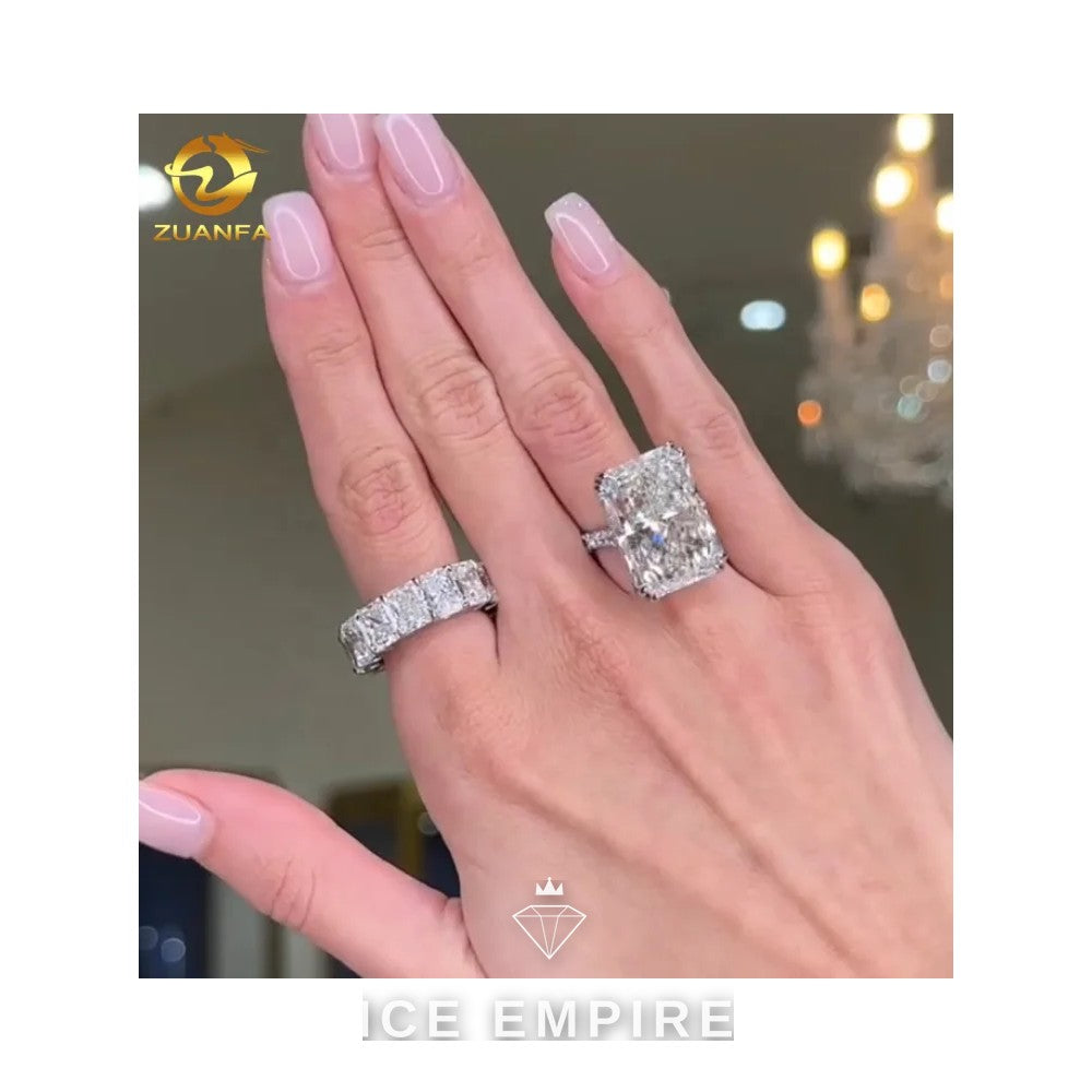 Iced Out Gold Plated Lab Grown Diamond Engagement Ring