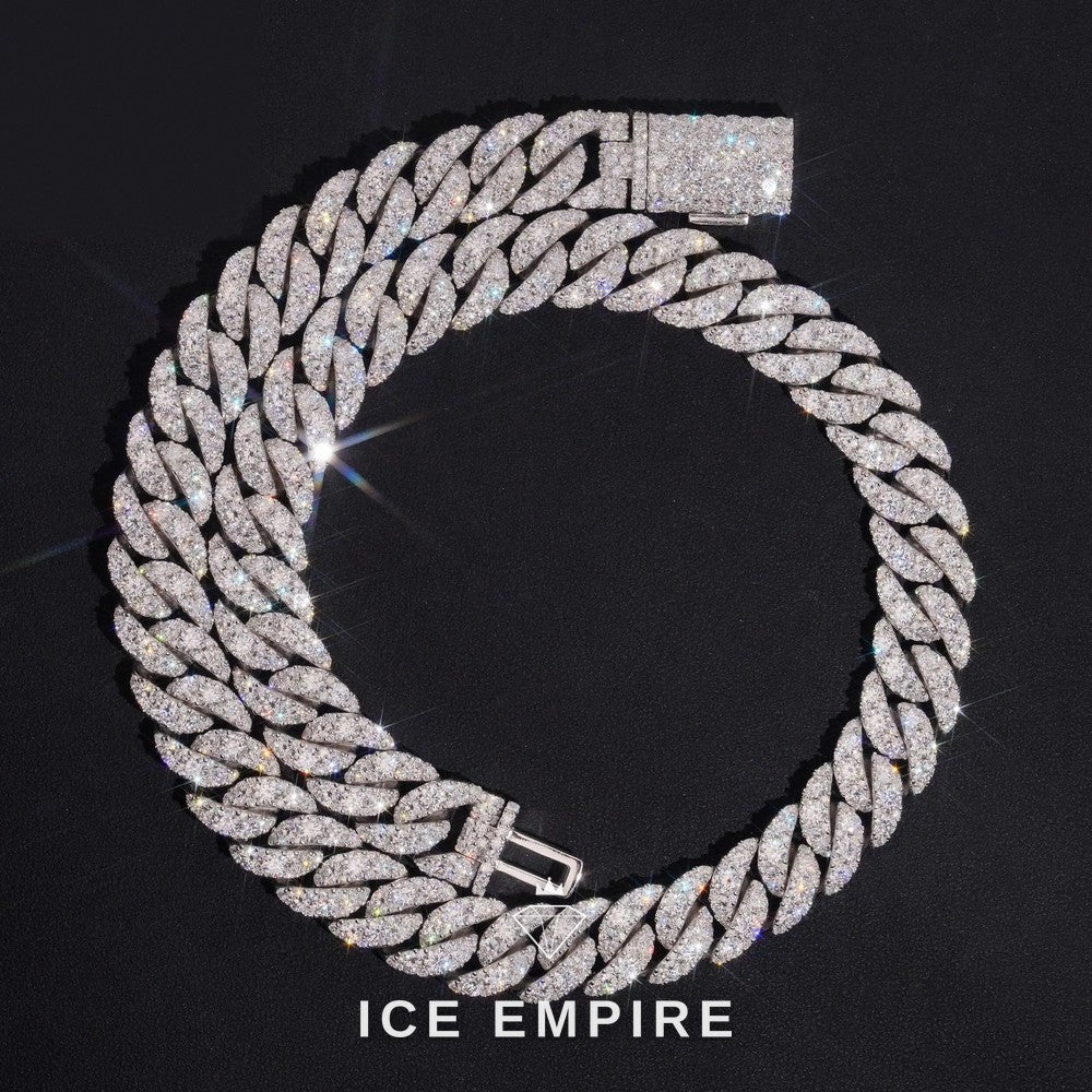 Iced Out Rose Gold Plated Moissanite Cuban Chain