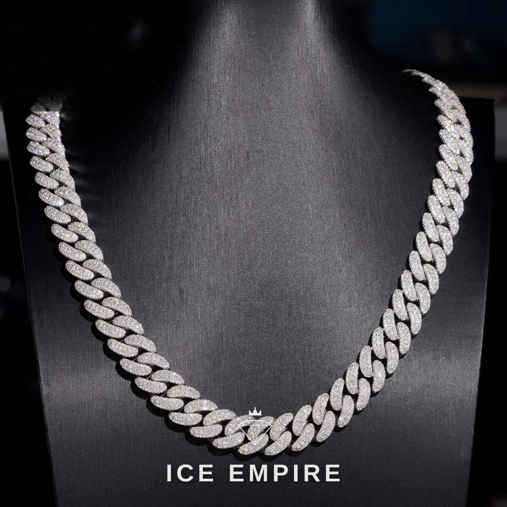 Iced Out Rose Gold Plated Moissanite Cuban Chain