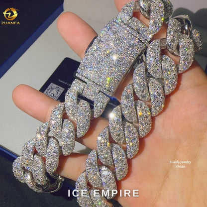Iced Out Rose Gold Plated Moissanite Cuban Chain