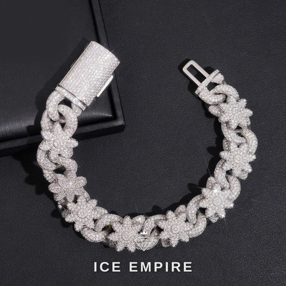 Iced Out 925 Silver Moissanite Cuban Chain