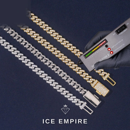Iced Out Rose Gold Plated Moissanite Cuban Chain