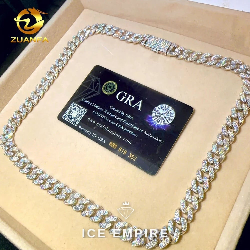Iced Out Rose Gold Plated Moissanite Cuban Chain