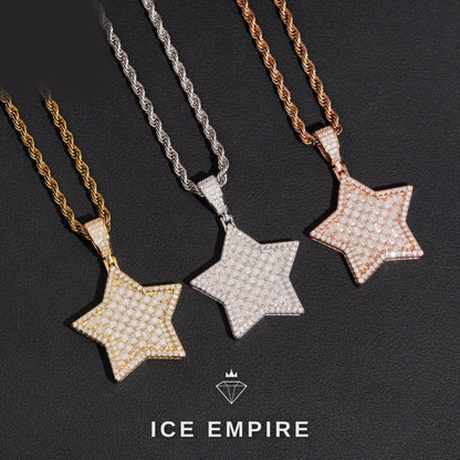 Iced Out Baguette Gold Plated Moissanite Pendant