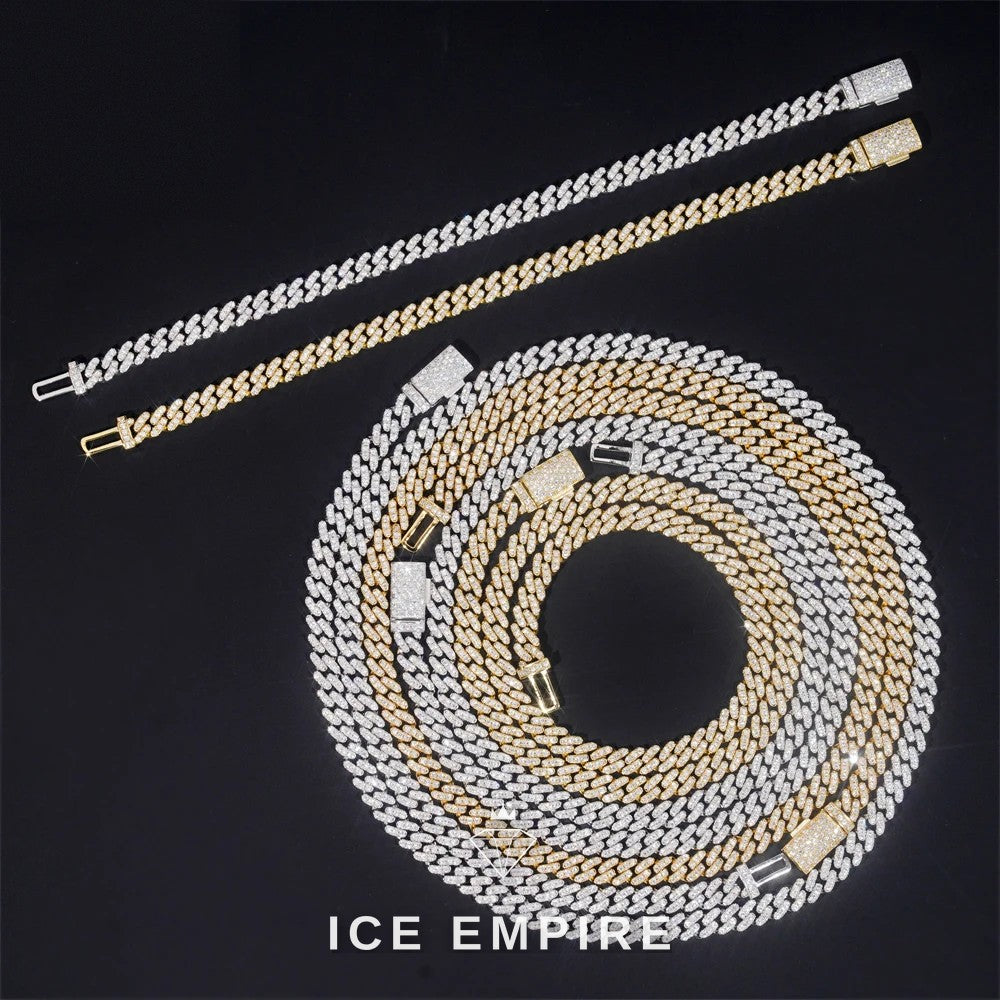 Iced Out Gold Plated Moissanite Cuban Chain