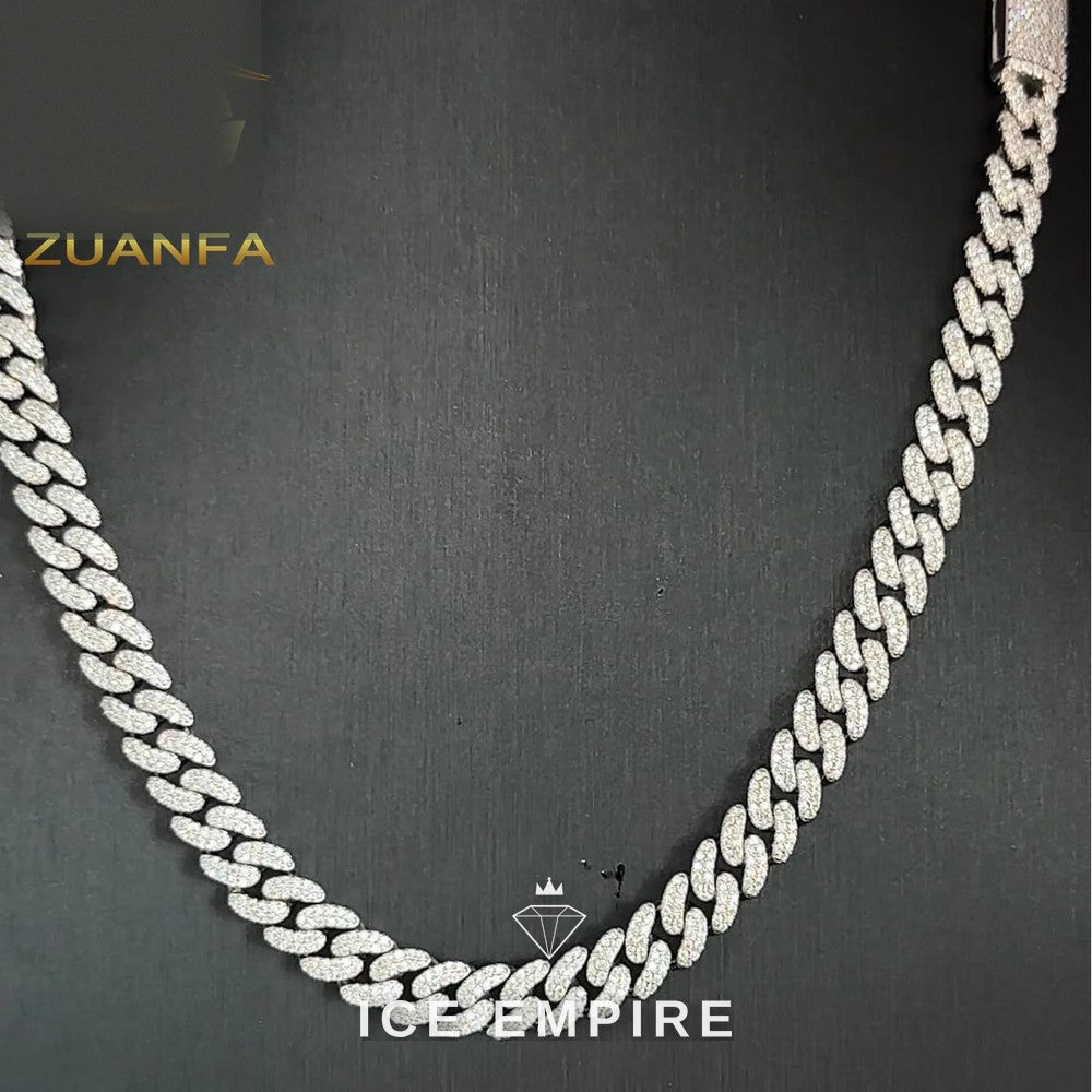 Iced Out Rose Gold Plated Moissanite Cuban Chain