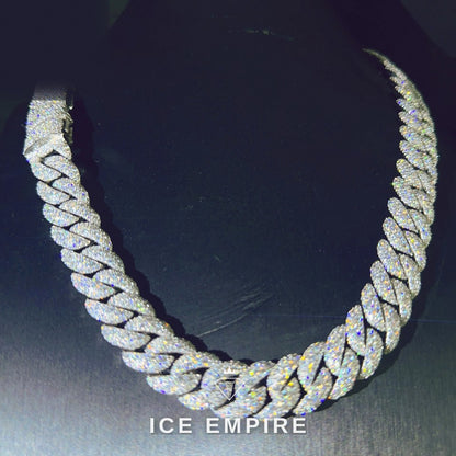 Iced Out Rose Gold Plated Moissanite Cuban Chain