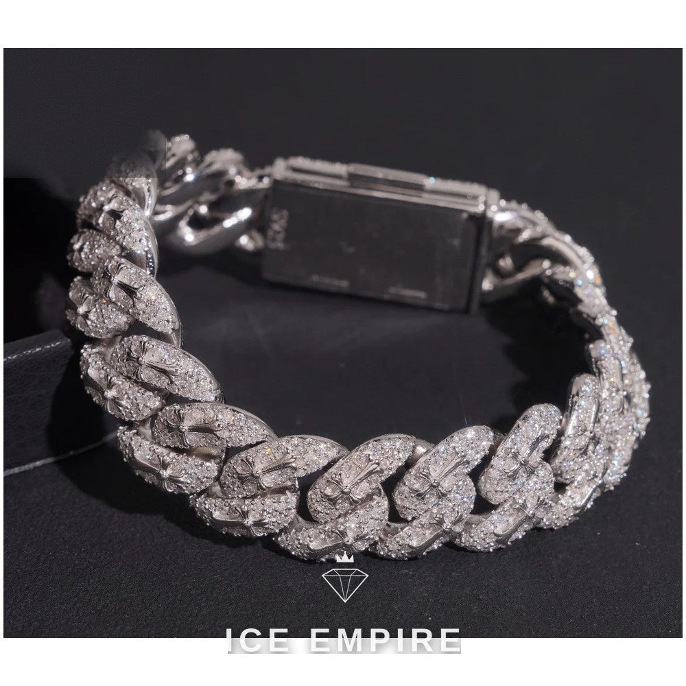 Iced Out 925 Silver Moissanite Cuban Chain