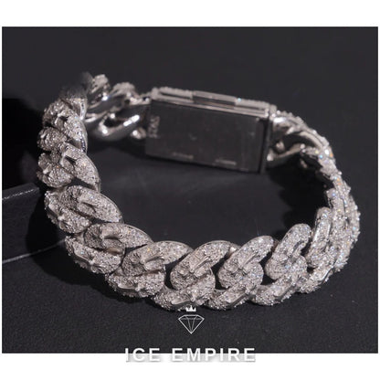Iced Out 925 Silver Moissanite Cuban Chain