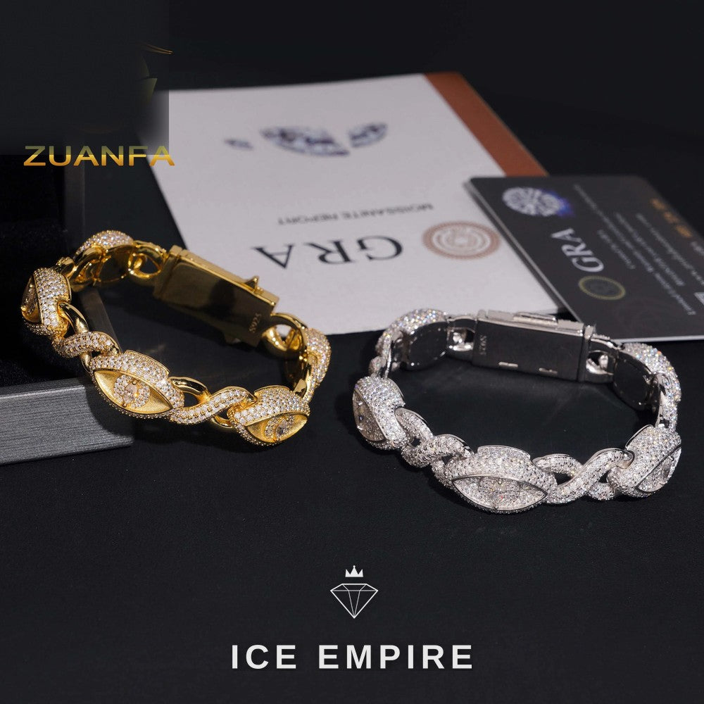 Iced Out 925 Silver Moissanite Cuban Chain