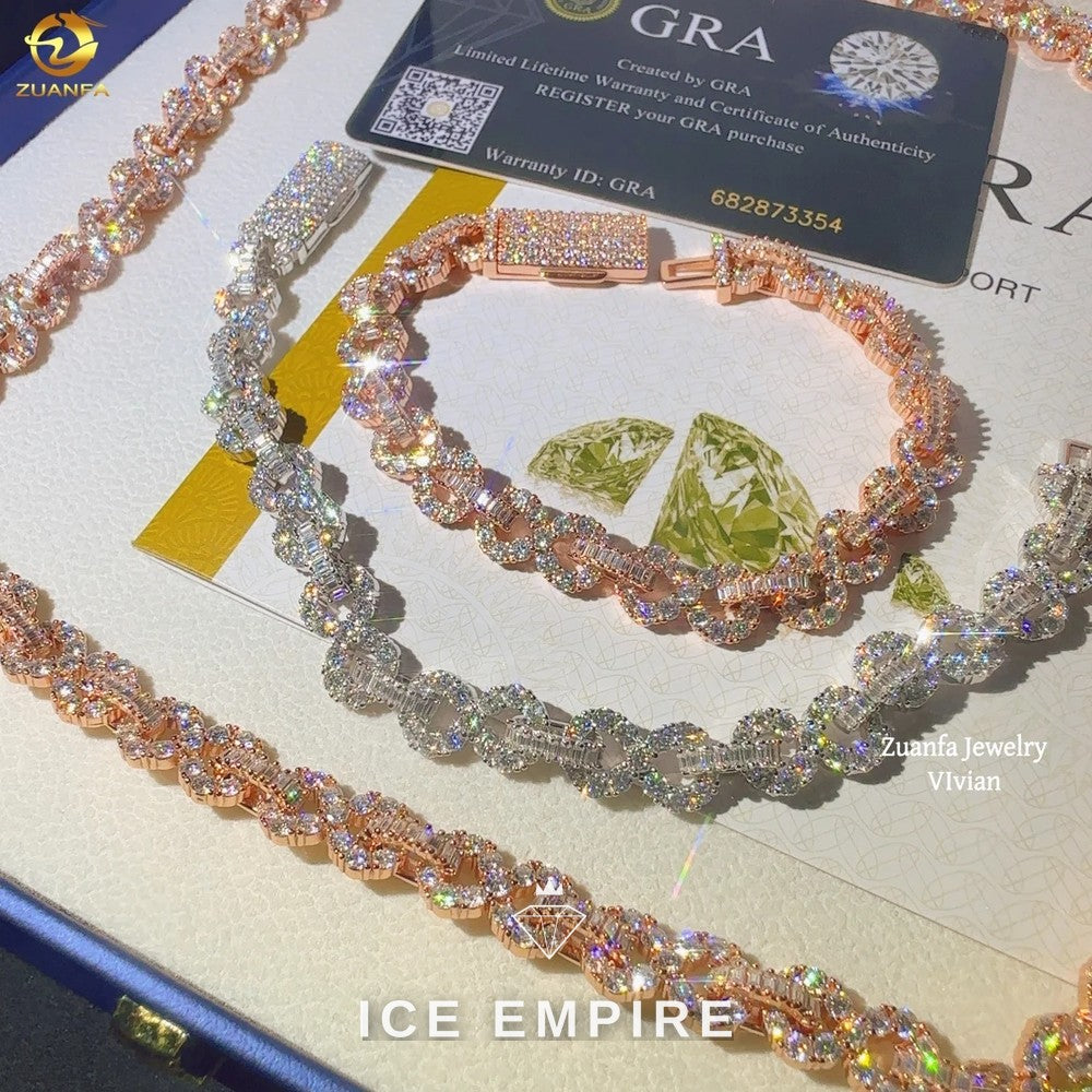 Iced Out Rose Gold Plated Moissanite Cuban Chain