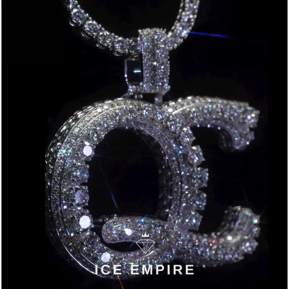 Iced Out Baguette Rose Gold Plated Moissanite Pendant