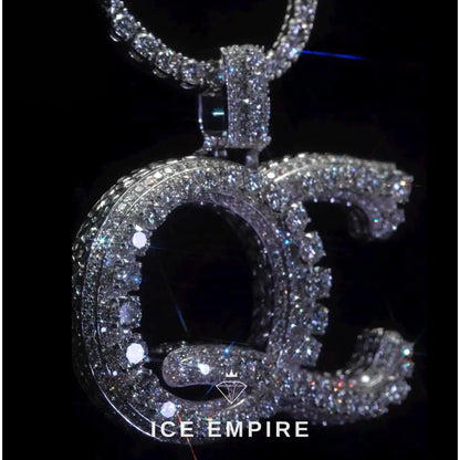Iced Out Baguette Rose Gold Plated Moissanite Pendant
