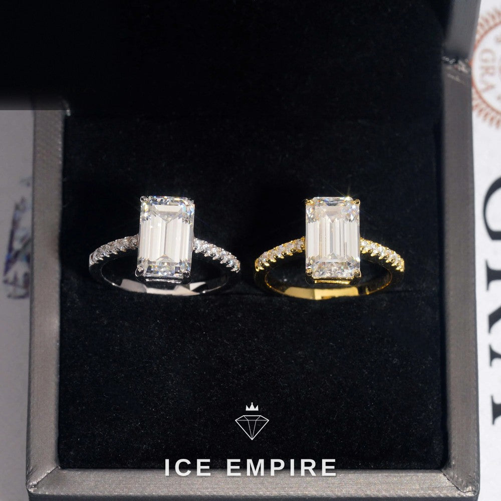 Iced Out 925 Silver Moissanite Wedding Band