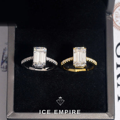 Iced Out 925 Silver Moissanite Wedding Band