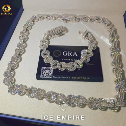 Iced Out Rose Gold Plated Moissanite Cuban Chain