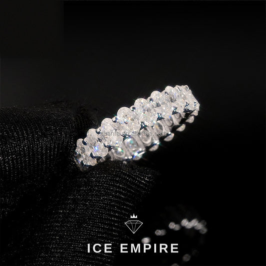 Iced Out 925 Silver Moissanite Engagement Ring