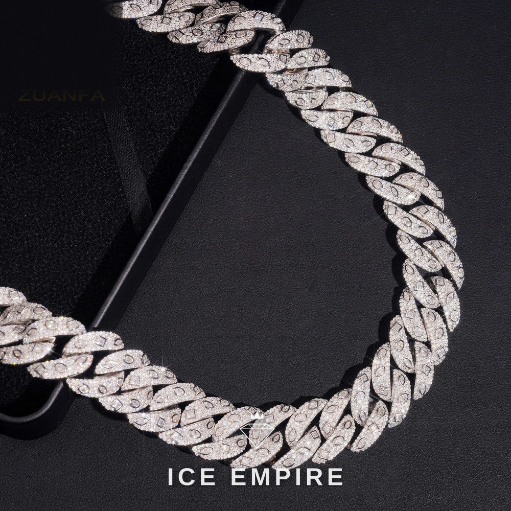 Iced Out Rose Gold Plated Moissanite Cuban Chain