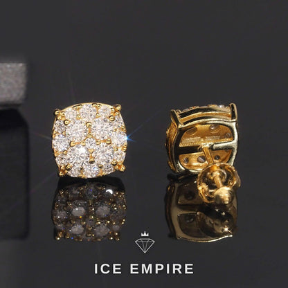 Iced Out Baguette 925 Silver Moissanite Stud Earrings
