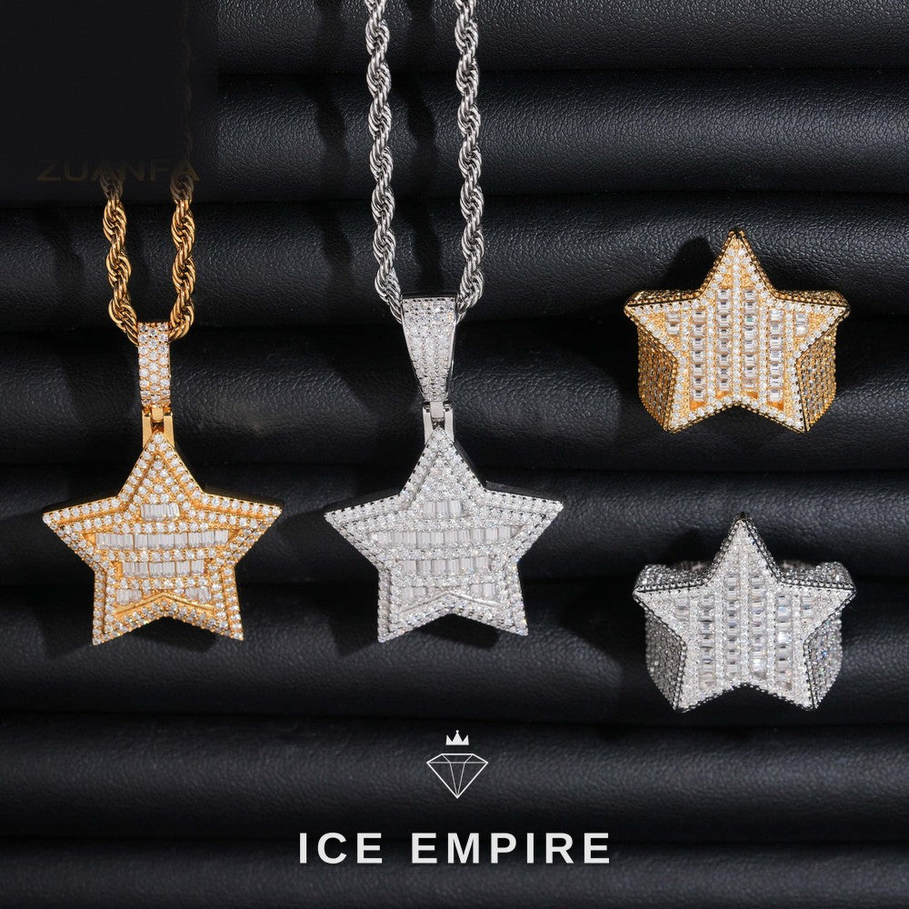 Iced Out Rose Gold Plated Moissanite Pendant