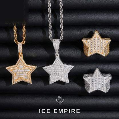 Iced Out Rose Gold Plated Moissanite Pendant