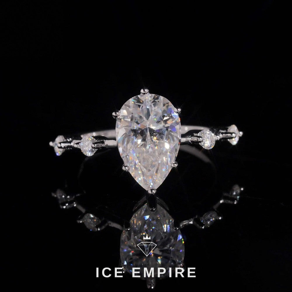 Iced Out 925 Silver Moissanite Wedding Band