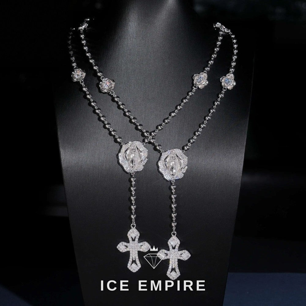 Iced Out Cross 925 Silver Moissanite Chain