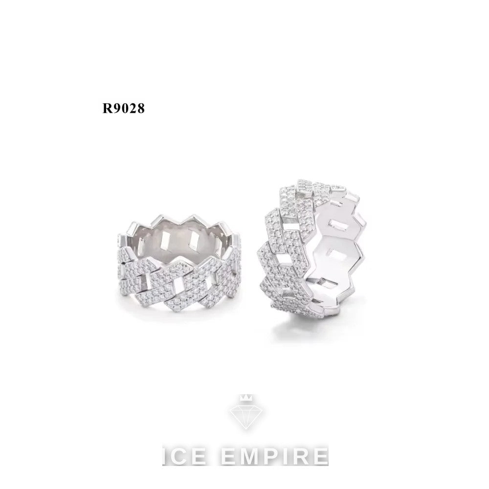 Iced Out 925 Silver Moissanite Ring