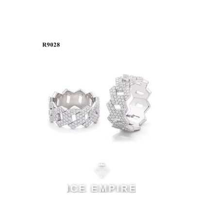 Iced Out 925 Silver Moissanite Ring
