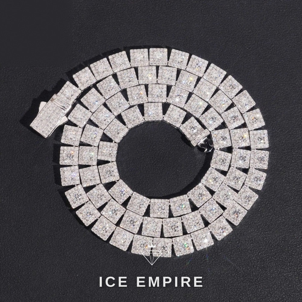 Iced Out 925 Silver Moissanite Tennis Chain