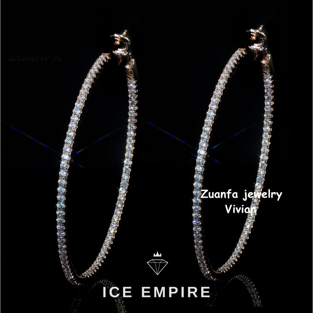 Iced Out 925 Silver Moissanite Earrings