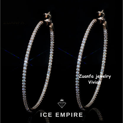 Iced Out 925 Silver Moissanite Earrings