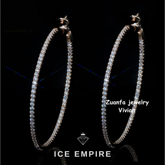 Iced Out 925 Silver Moissanite Earrings