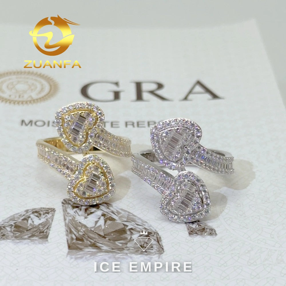 Iced Out Baguette 925 Silver Moissanite Ring