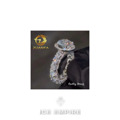 Iced Out 925 Silver Moissanite Cuban Chain