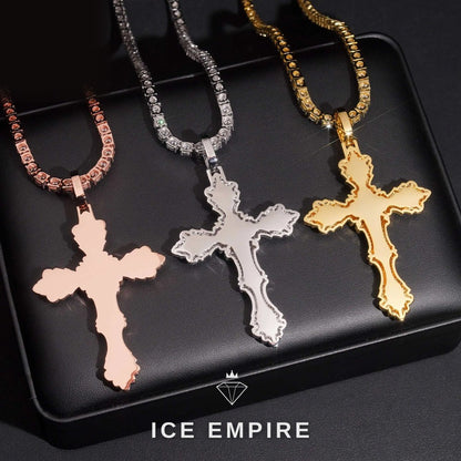 Iced Out Cross Gold Plated Moissanite Pendant