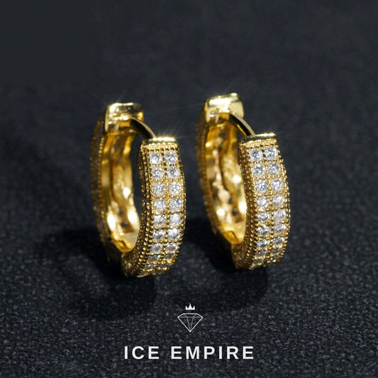 Iced Out Gold Plated Lab Grown Diamond Earrings