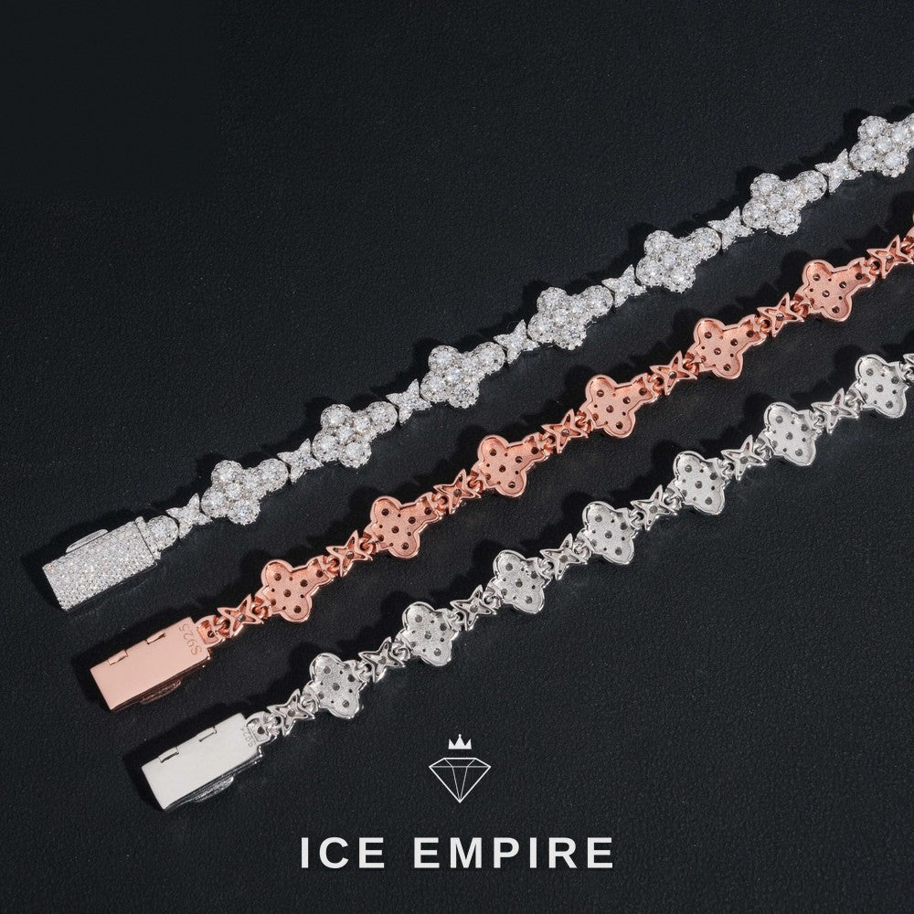 Iced Out Cross Rose Gold Plated Moissanite Cuban Chain