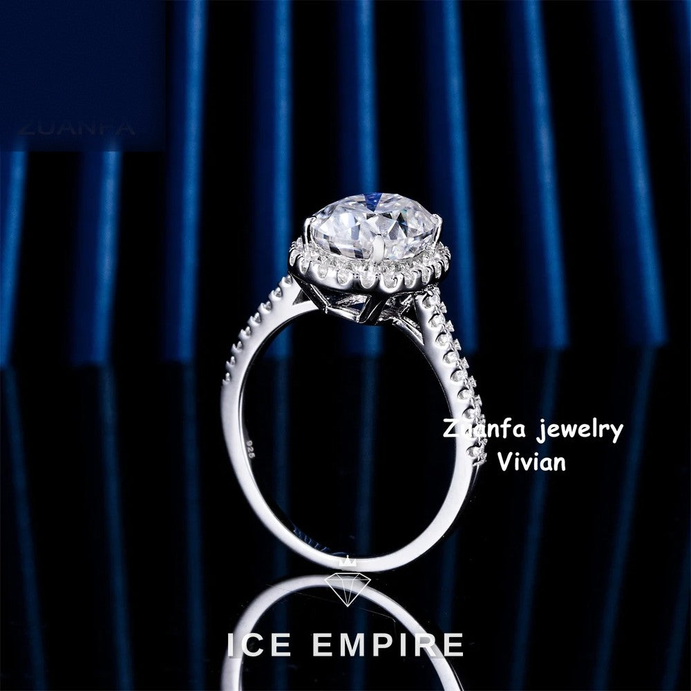 Iced Out 925 Silver Moissanite Ring